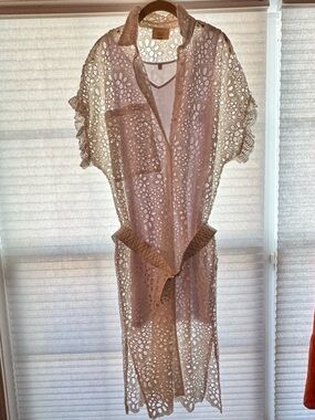DX Collection Cream Crochet Midi Dress or Cover-Up